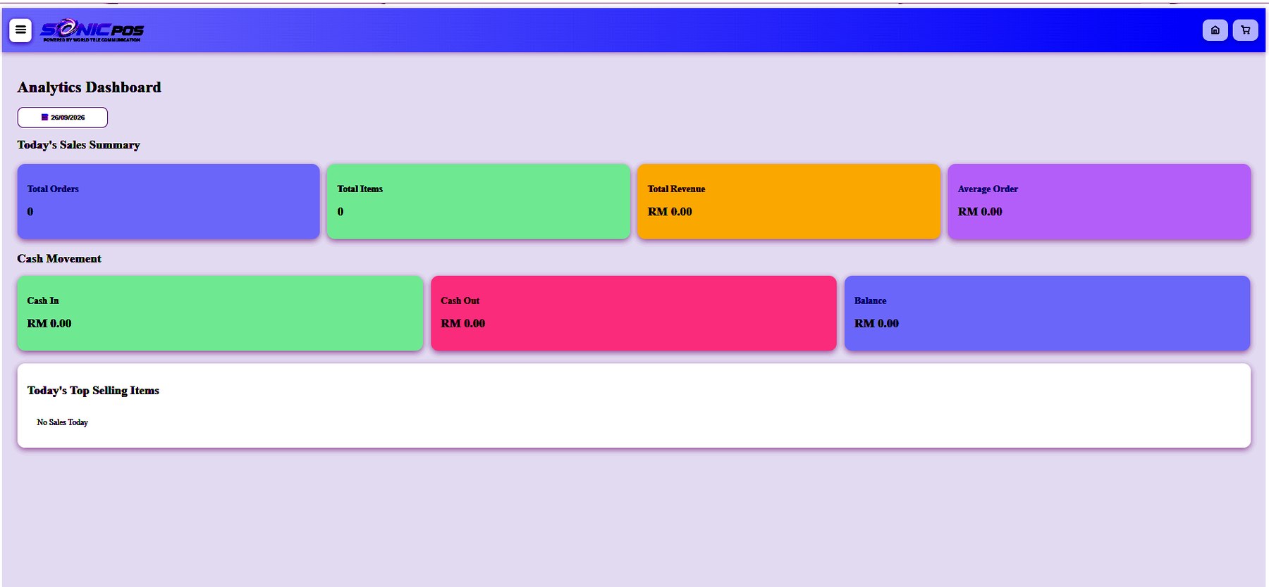 Sonic POS analytics dashboard